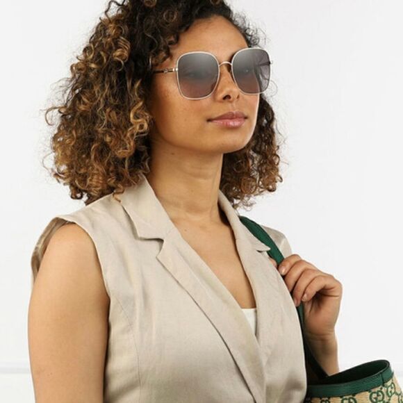 GUCCI Sunglasses GG1143S 001 Gold/Grey Women  NEW - Picture 1 of 10